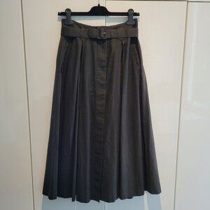 Vintage Laura Ashley Cotton Linen Midi Skirt Size US 12